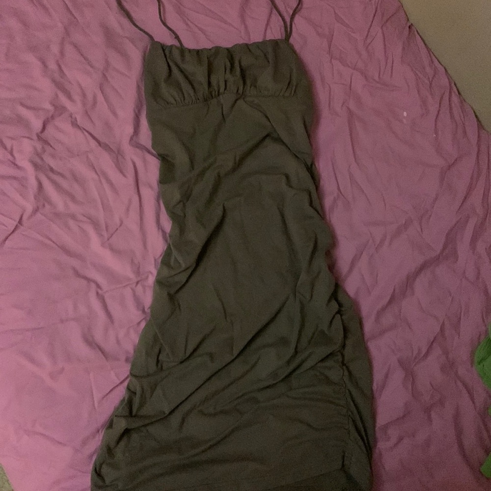 brown mini dress, from shien but not cheap material, super cute